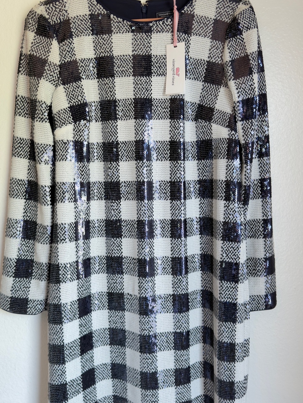 Vineyard Vines NWT Sequin Buffalo Check Dress | Size M | MSRP $298